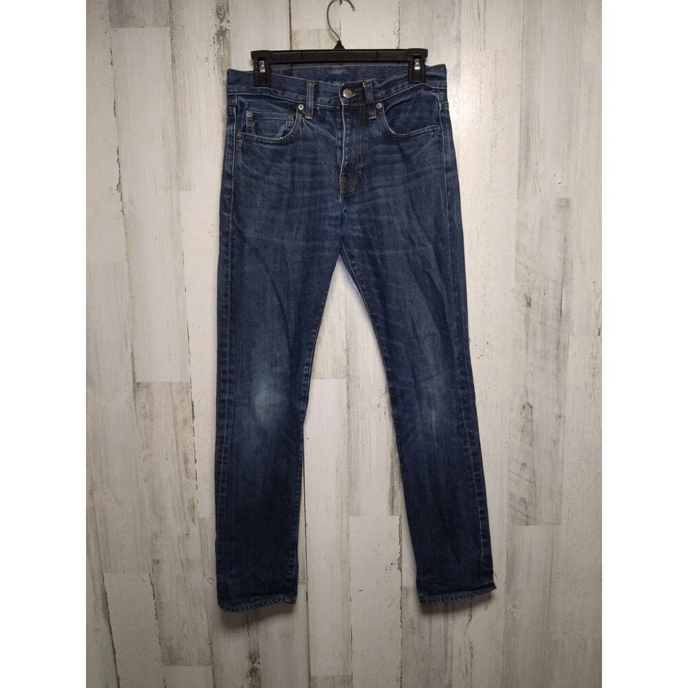 J. Crew 484 Jeans Men 28x32 Blue Slim Fit Dark Wash Kaihara Denim (30x31)